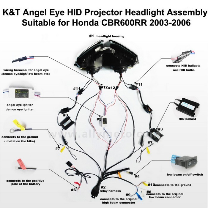 091 Headlight Halo Eyes Hid Kit Lightings Honda Cbr600Rr 2003-2006 Green Demon Eye-6 091 Headlight Halo Eyes Hid Kit Lightings Honda Cbr600Rr 2003-2006 Green Demon Eye-6